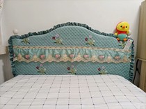 Bed cover simple modern all-inclusive European curved solid wood leather cloth bed Backrest Cover dust protection cover