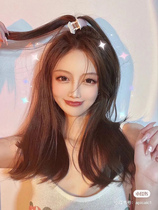 The combination of the giant stream in the Japanese hair top air bangs curly hair fluffy artifact clip reel