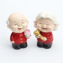 Copyright Golden Jade Ruyi Grandma Holding Shou Tao Grandpa Old Birthday Cake Decoration Ha Ha smile