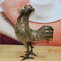 Pakistani handicrafts Bronze bronze sculpture animal 14 inch auspicious golden rooster imported birthday gift BT432