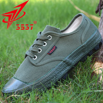 3537 Jiefang shoes mens autumn migrant workers shoes green canvas shoes construction site wear-resistant non-slip low-top shoes labor insurance yellow rubber shoes