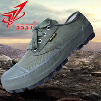 3537 Jiefang shoes men autumn migrant workers shoes army green canvas shoes construction site wear-resistant non-slip low-top shoes labor protection rubber shoes