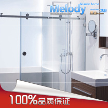 Me-002 frameless simple shower room full set of hardware accessories 304 square tube sliding door hanging wheel screen kit