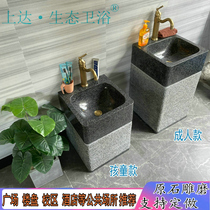 Marble outdoor column wash basin courtyard stone pool communal sink outdoor integrated stone sink
