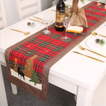 New Pair Cloth Table Flag Elk Small Tree Table Mat 180cm Meats Decoration Hot Sale Christmas Tablecloth