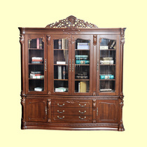 Grapefruit revered four-door bookcase Burmese teak bookcase European-style furniture teak bookcase desk bookcase