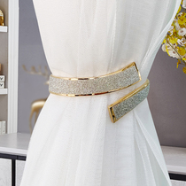 Simple light luxury curtain strap Alloy diamond-set new real estate bedroom living room soft decoration curtain clip Curtain buckle