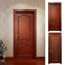 Solid wood door all pure log rubber wood Casement paint set silent door interior simple room door whole house custom