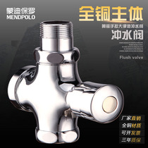  Hand-pressed squatting toilet flush valve Toilet all copper toilet flusher Stool pool flush valve Toilet switch