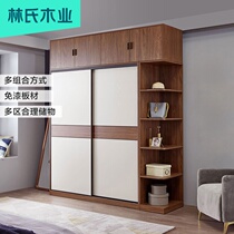 Lins wood industry simple modern coat cabinet Household bedroom furniture storage sliding door wardrobe sliding door JC1D