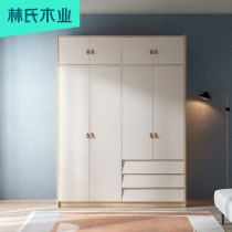 Lins Wood Nordic simple four-door wardrobe storage home master bedroom pull door type with drawer drawer FT1D