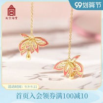 (Forbidden City Taobao) Goulian EAR thread-gold-plated Chinese style antique earrings earrings long face thin