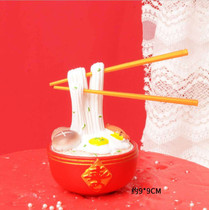 Birthday Cake Baking Decoration Seniors Wish Birthday Gift Big Bowl Eating Noodles long sufacial hem Creative Prevarnishing and Congratulatory Gift of the Birthday Cake