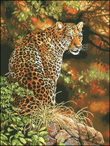 Cross stitch electronic drawings 1813 Leopard 2 beast 168W * 224H41 color XSD source file