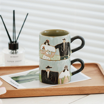 It turned out to be mud rice designer wedding gift Couple cup Best friend girl coffee cup souvenir cup