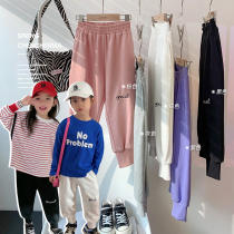 Chens mother girls dress letters embroidered pants foreign air spring clothing 2022 new CUHK Tong Casual Wear and Wear Tide