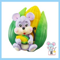 Soft Pottery Handmade Fridge Sticker Zodiac Rat Creative Cartoon Cute Three-dimensional Powerful Magnet Magnetic Sticker Message Sticker