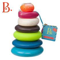 B toys than music Double Music childrens educational toy baby rainbow ring ring pile pile soft building block touch ball