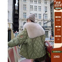 Lock the temperature 2021 New Pike suit fox fur fur young coat female big hair collar down jacket
