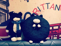 Paris Through Train Exit Scarf Collar Knots Black Cat Kitty Paparazzi Plush Toy Sleep Appeasement Toys