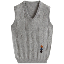 Dad pullover sweater mens thin loose knitwear vest vest Middle-aged and elderly mens grandfather outfit spring and autumn season