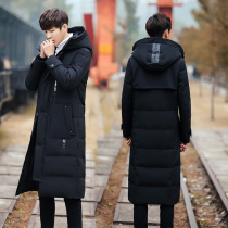 2020 winter new explosion down jacket mens middle and long youth students thicken warm Korean version slim-fit tide handsome over the knee