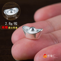  Buddha Yuanhui 99 sterling silver small ingot Buddha statue bottle Stupa solid foot silver ingot for Manza plate Gemstone 2 8g1 grains