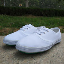 Primary and secondary school games white tennis shoes for men and women canvas white shoes student school gymnastics competition martial arts training shoes