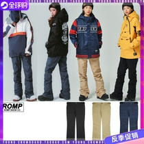 1920ROMP Korean slim double board snowboard pants Women Mens snow pants waterproof straight denim snow pants