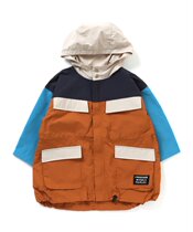 Japan BREEZE 2023 Spring childrens dress baby collage waterproof zipper with cap overalls pocket windcoat jacket