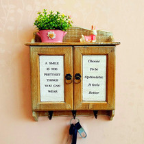 European retro minimalist style Solid wood key hanging Wall-mounted key box Hanging cabinet Wall shelf Home accessories
