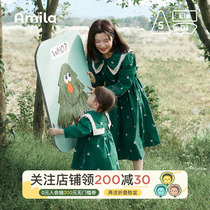 Amila Boy Clothing 2022 Spring Dress New Childrens Skirt Girl Baby Pure Cotton Mother Daughter Dress Dress