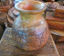 Pakistani handicraft wood carving vase mahogany vase new wide send friends wedding gift special promotion