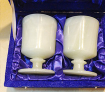 Pakistan imported natural jade flower jade wine glass large pair of gifts special price new product promotion