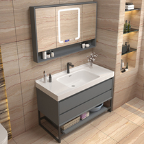 Sanitary bathroom smart bathroom cabinet floor-standing rock plate ceramic integrated toilet wash basin combination washbasin