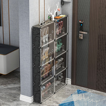 Shoe shelf small and narrow door ultra-thin door storage dust-saving space simple household door super narrow slit shoe cabinet