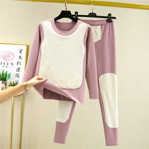Thickened thermal underwear woman Two sets of gush kneecap kneecap cotton pants to wear in autumn and winter dush without marks and autumn clothes
