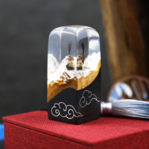 Fetal chapter Yin and Yang Wood silver silk fetal hair seal souvenir umbilical cord chapter baby deciduous teeth diy handmade