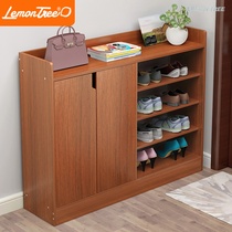 Shoe cabinet home large capacity porch cabinet economical wood storage solid wood color multi-layer entry door shoe rack