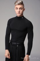 TID modern long-sleeved black turtleneck stretch top Professional national standard dance practice suit