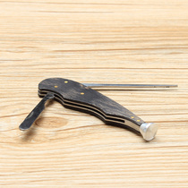 Black Wood steel hand type pipe knife through Rod needle press Rod scraper stainless steel three-in-one kit