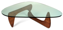 CL901 triangle Coffee Table-deep walnut color Coffee Table tempered glass Nokou Yong thick 45mm