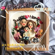 hema original design ultra-light clay doll custom Q version of real-life creative three-dimensional photo frame to commemorate birthday ceremony