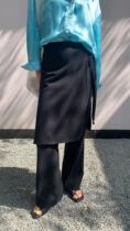Lonslan 2021 early spring homemade design feel Joker retro fake two-piece skirt casual straight trousers
