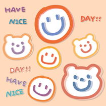 Cartoon cute smiley face sticker luggage laptop phone case iPad tablet rechargeable treasure sticker waterproof
