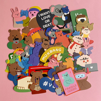 50 Korean ins wind cartoon cute bear sticker suitcase laptop ipad mobile phone case sticker art