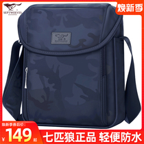 Seven Wolves Mens Bag Single Shoulder Bag Mens Buns Bags Oxford Butwe Satchel 2021 New Fashion Tide Casual Little Backpacks