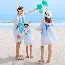 Parent-child Sunscreen Clothes A family of three male and female children Sunscreen clothing 2019 Mother and Child Breathable Mother and Female Family
