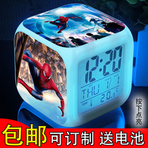 Multifunctional boy electronic silent childrens special alarm clock simple bedside colorful luminous alarm for student bedroom