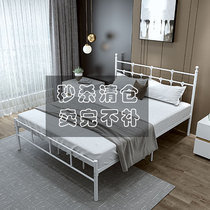 Special clearance inventory Wrought iron double bed 1 5 meters 1 8 meters Simple rental room Iron frame bed 1 2m single bed
